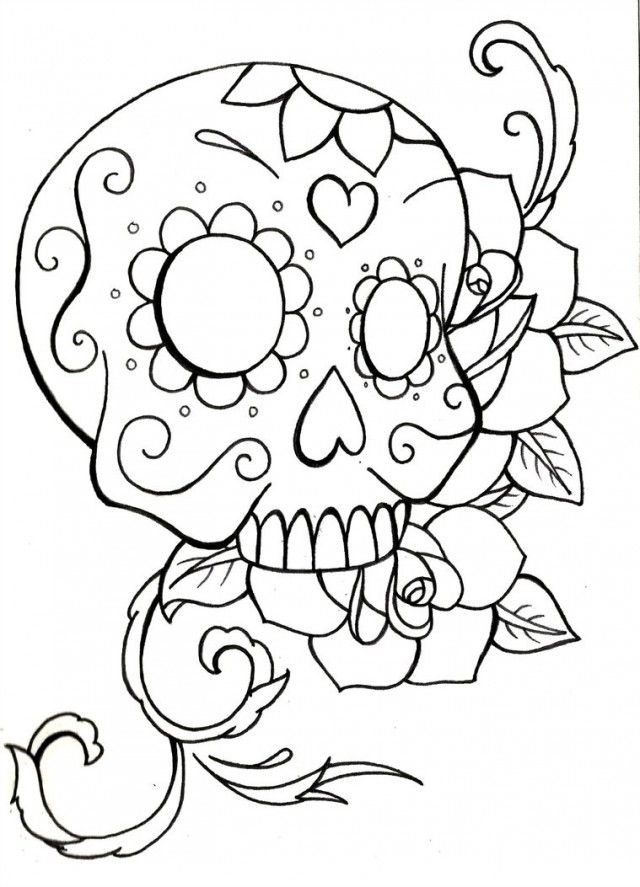 97 Calavera (Sugar Skull) Coloring Page Printable 28