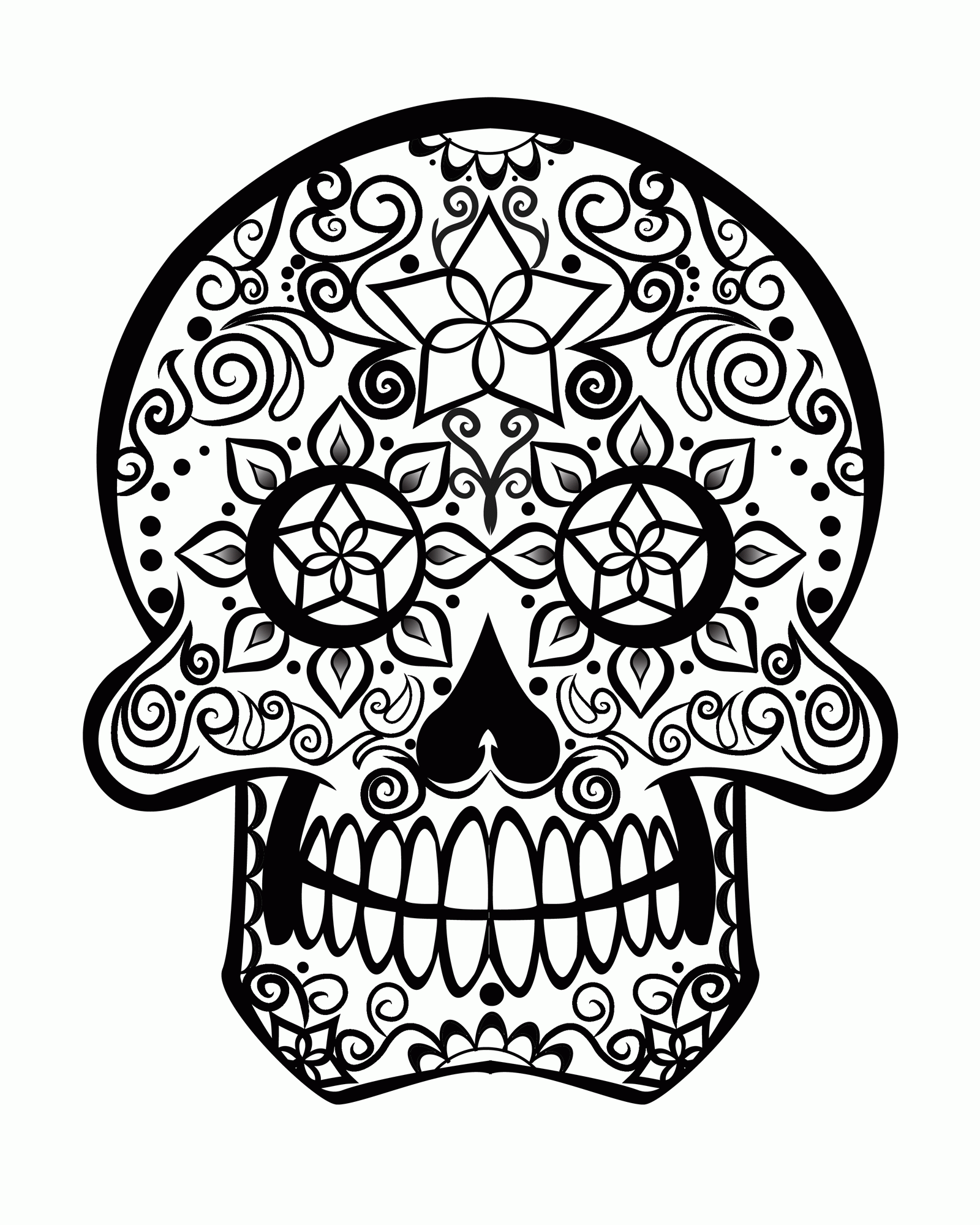 97 Calavera (Sugar Skull) Coloring Page Printable 29