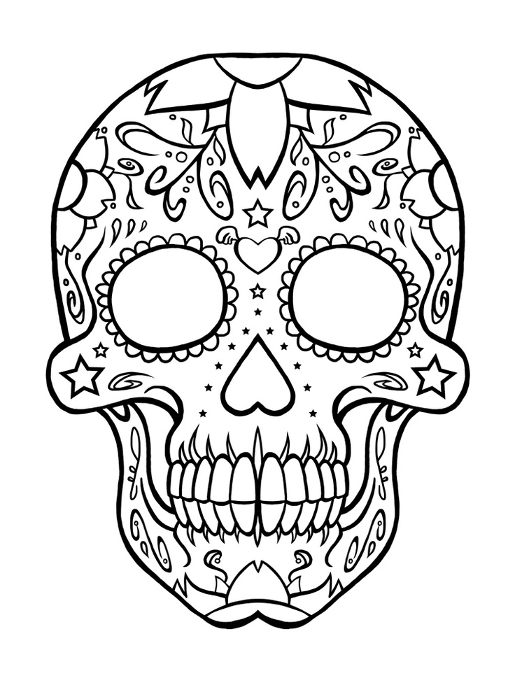 97 Calavera (Sugar Skull) Coloring Page Printable 31