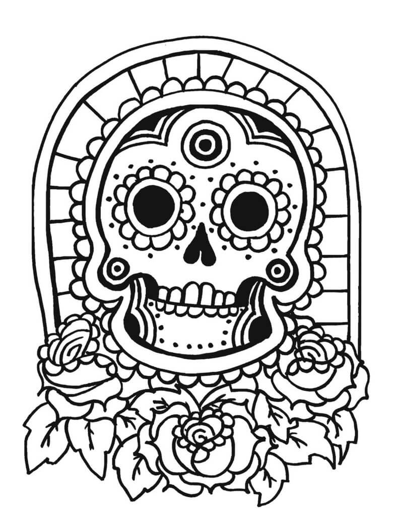 97 Calavera (Sugar Skull) Coloring Page Printable 34