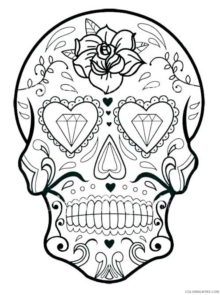 97 Calavera (Sugar Skull) Coloring Page Printable 4