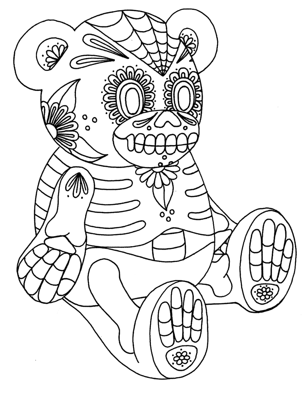 calavera sugar skull coloring page printable jpg