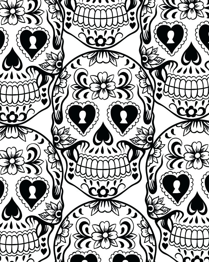 97 Calavera (Sugar Skull) Coloring Page Printable 41