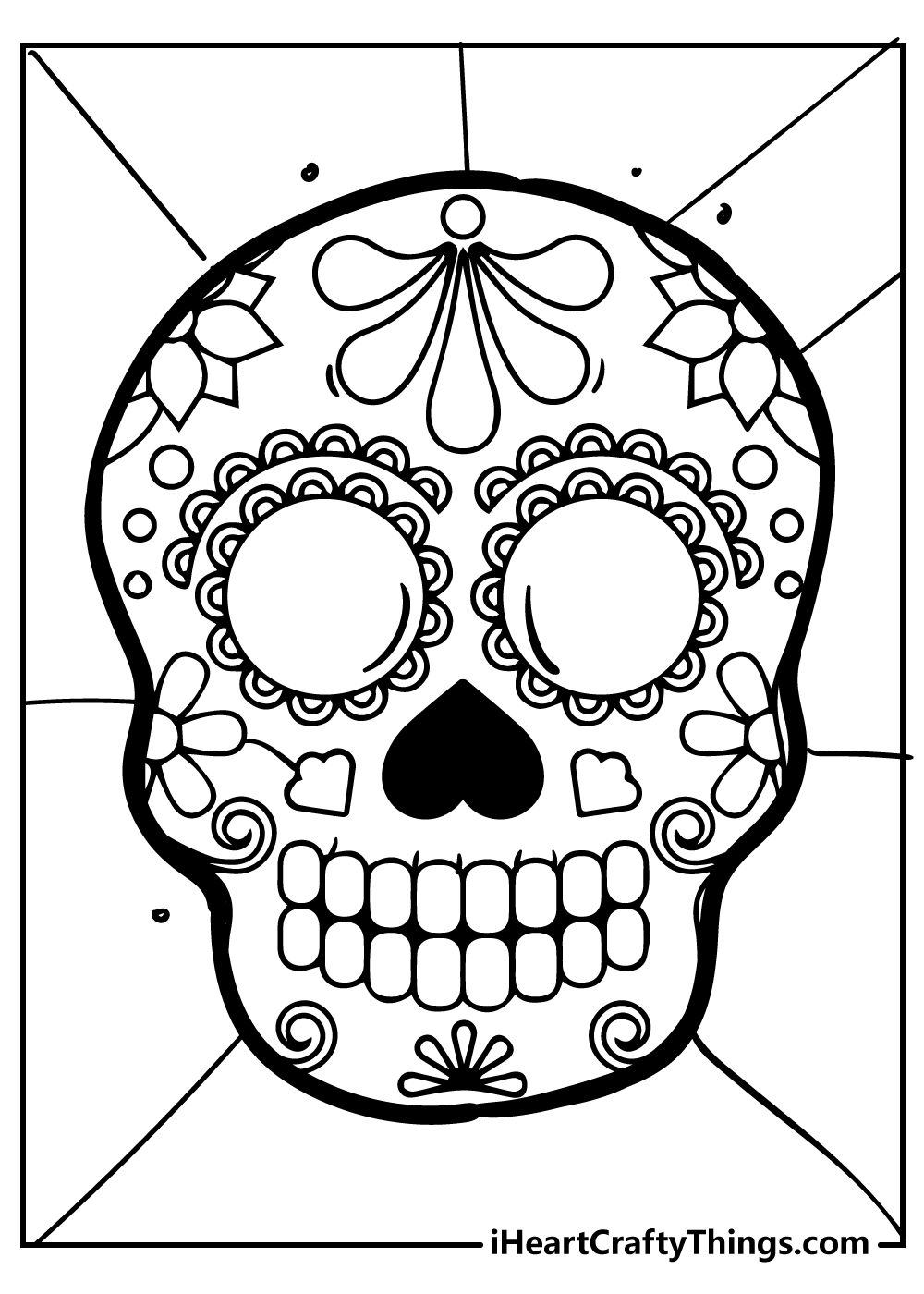 97 Calavera (Sugar Skull) Coloring Page Printable 43