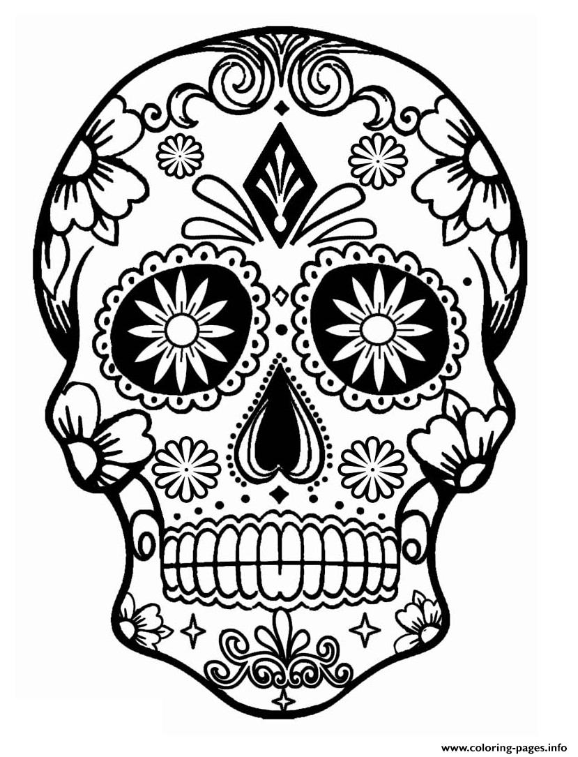 calavera sugar skull coloring page printable jpg