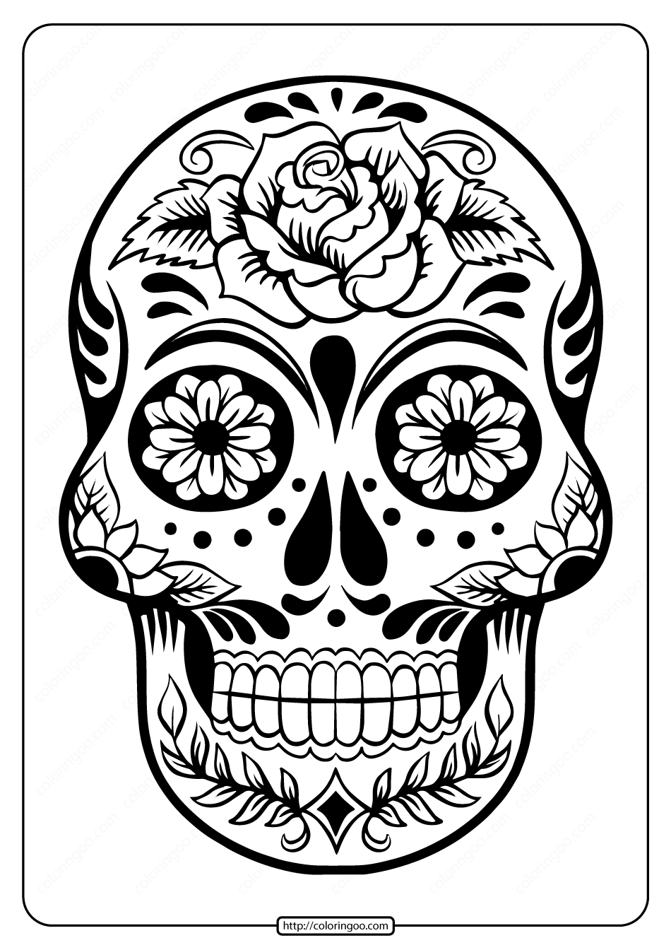 97 Calavera (Sugar Skull) Coloring Page Printable 49