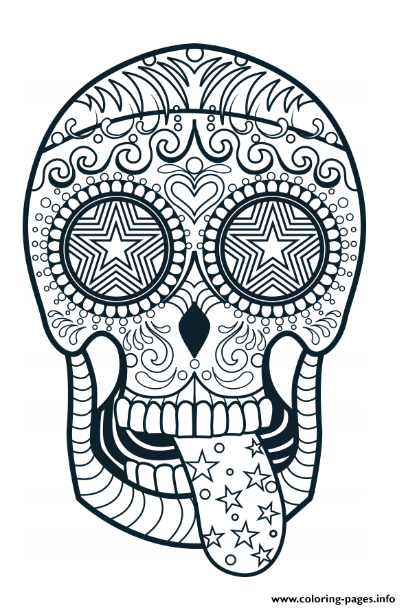 97 Calavera (Sugar Skull) Coloring Page Printable 5