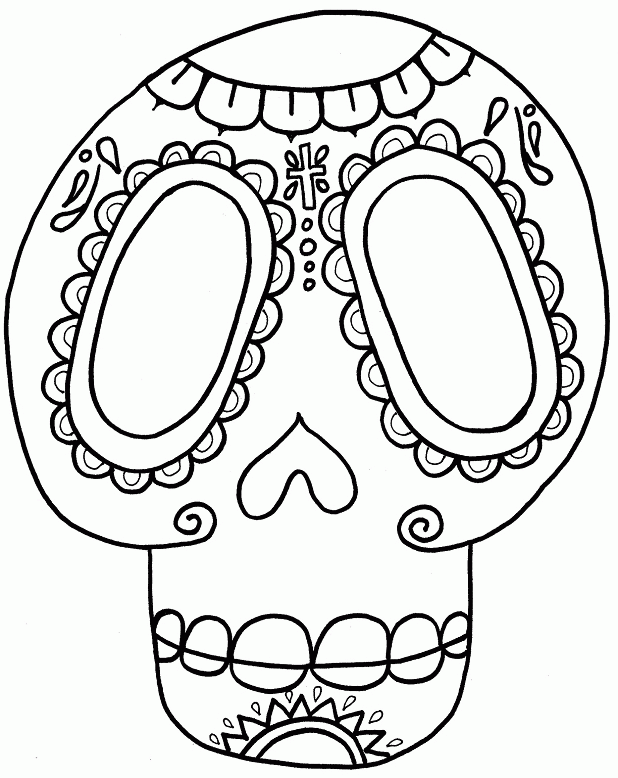 calavera sugar skull coloring page printable jpg