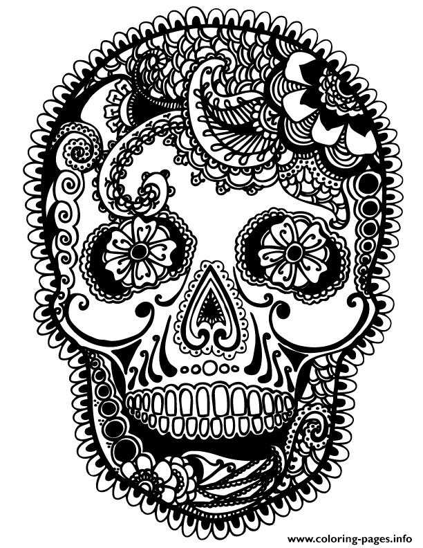 calavera sugar skull coloring page printable jpg