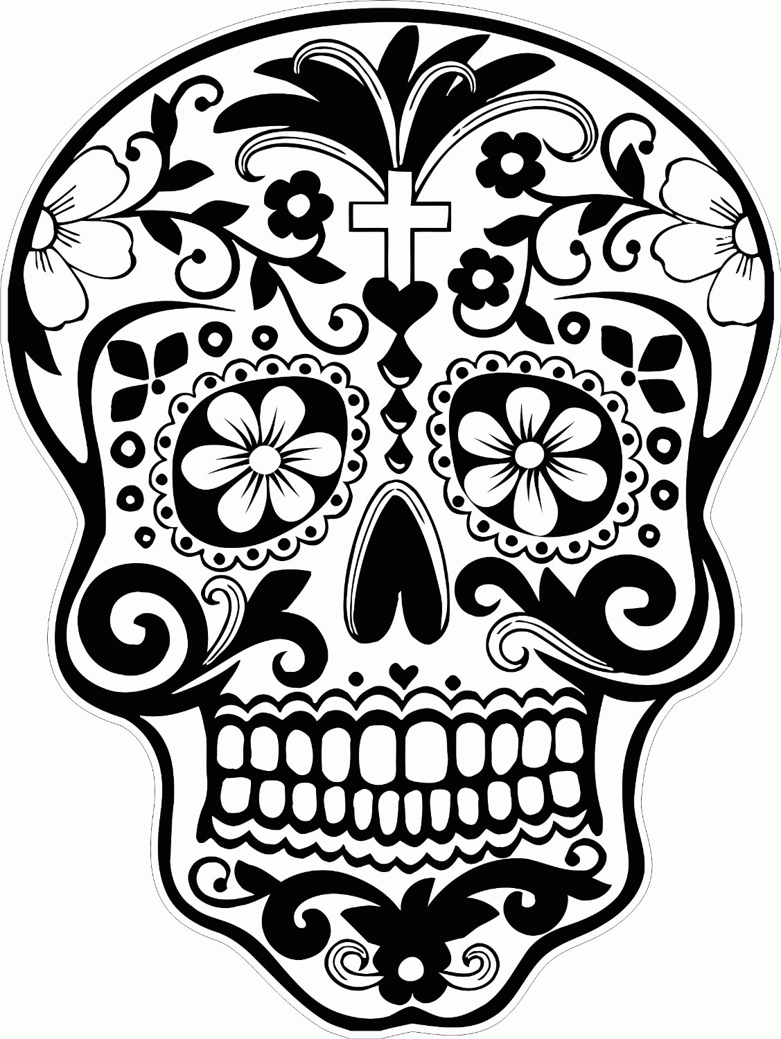 97 Calavera (Sugar Skull) Coloring Page Printable 55