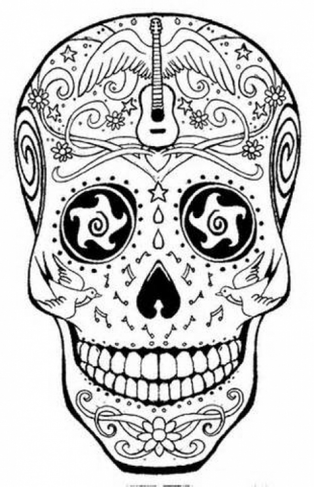 97 Calavera (Sugar Skull) Coloring Page Printable 56