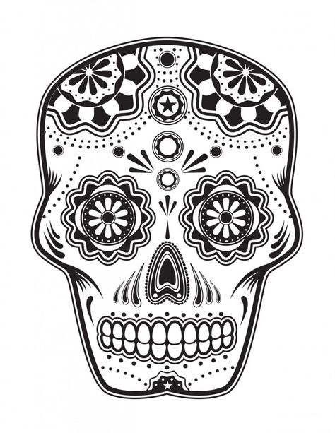 calavera sugar skull coloring page printable jpg