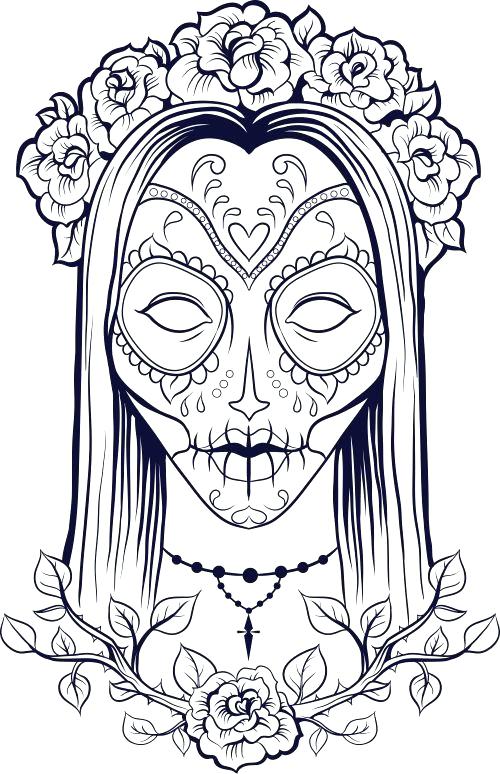 97 Calavera (Sugar Skull) Coloring Page Printable 63