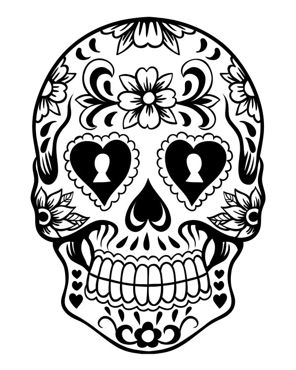 97 Calavera (Sugar Skull) Coloring Page Printable 68