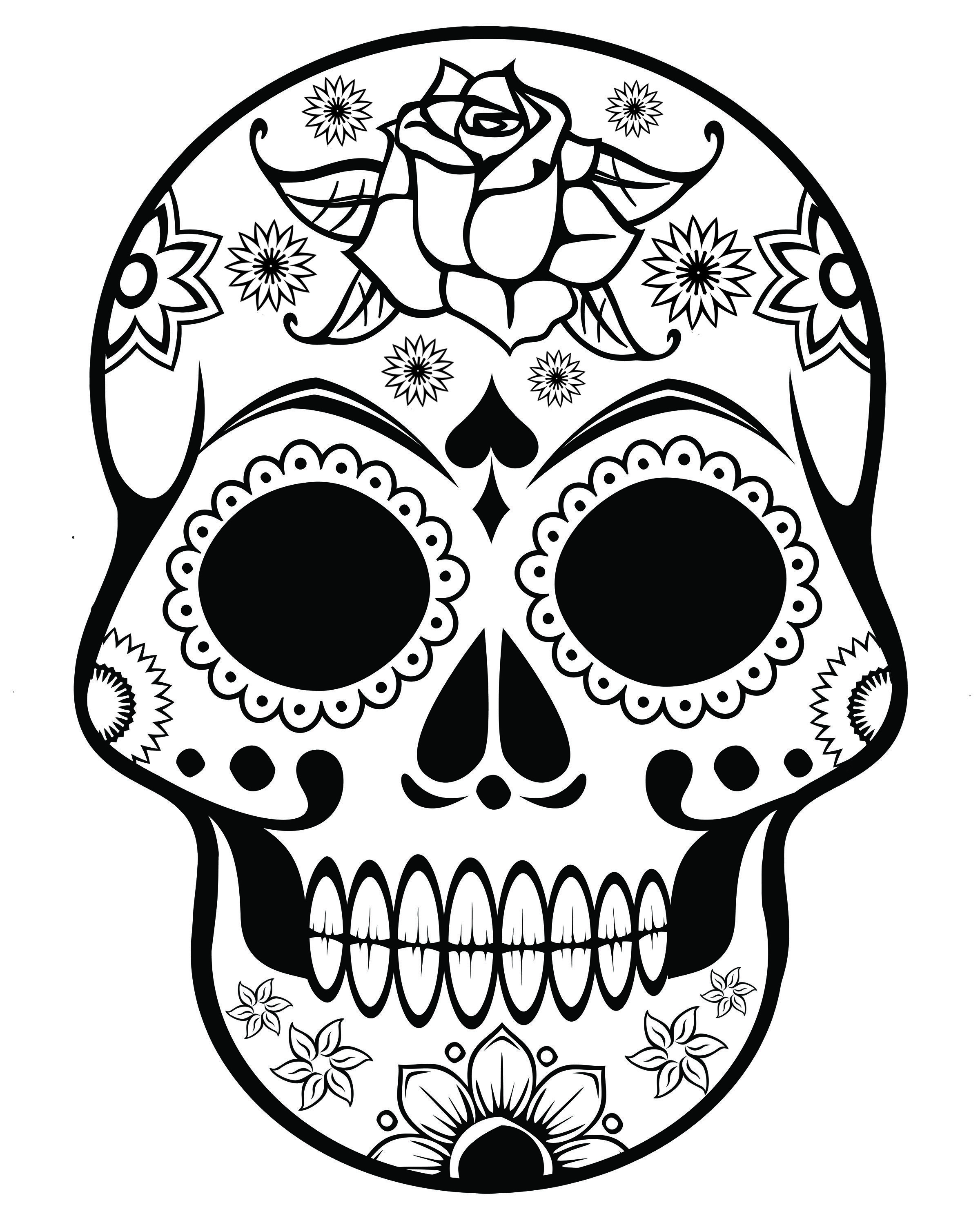 97 Calavera (Sugar Skull) Coloring Page Printable 7