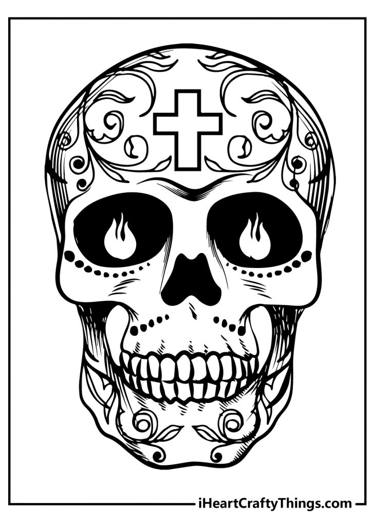 97 Calavera (Sugar Skull) Coloring Page Printable 72