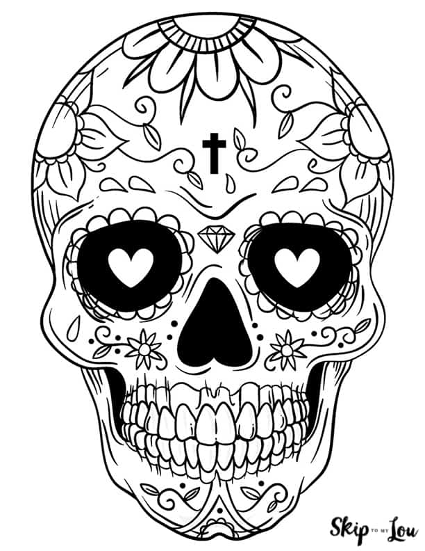 97 Calavera (Sugar Skull) Coloring Page Printable 74