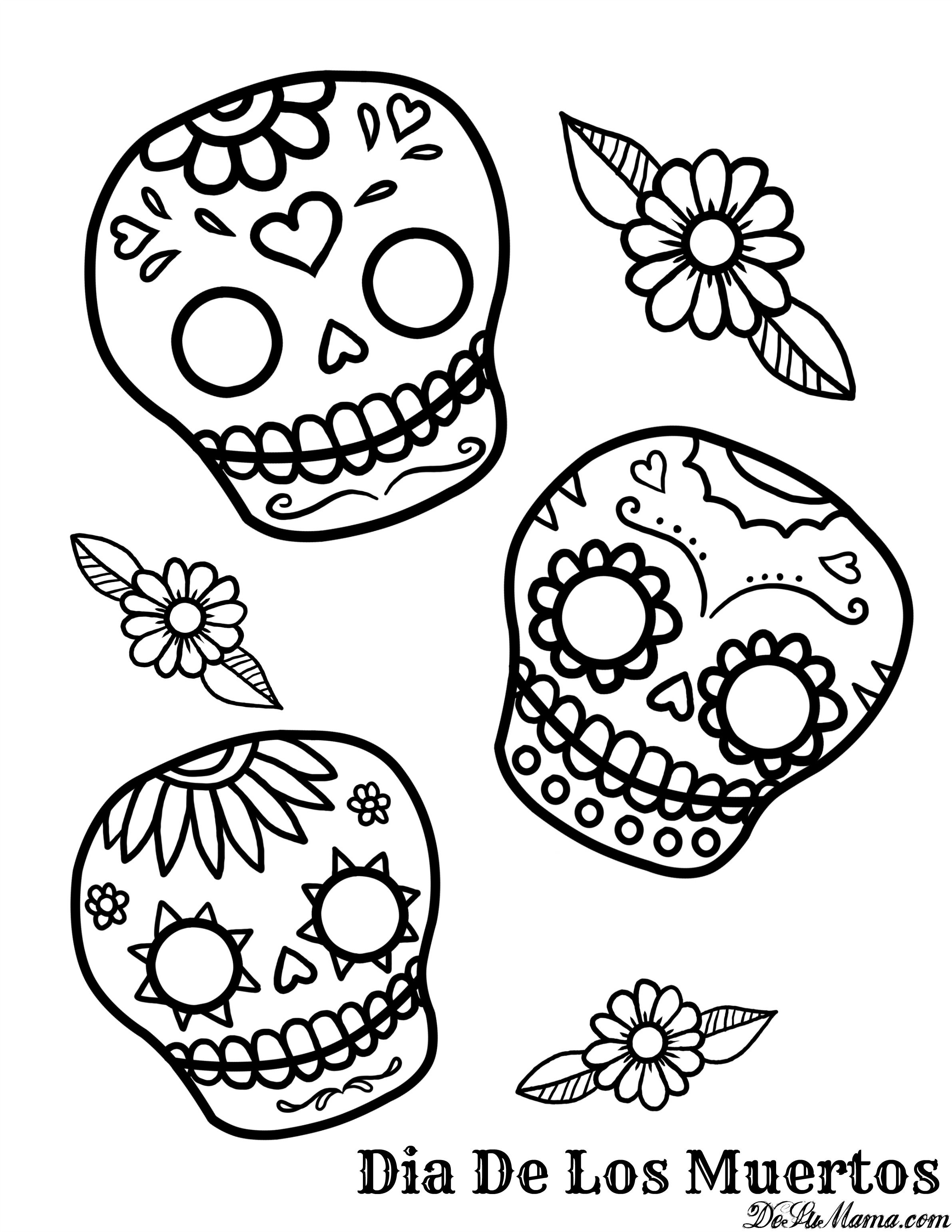 97 Calavera (Sugar Skull) Coloring Page Printable 77