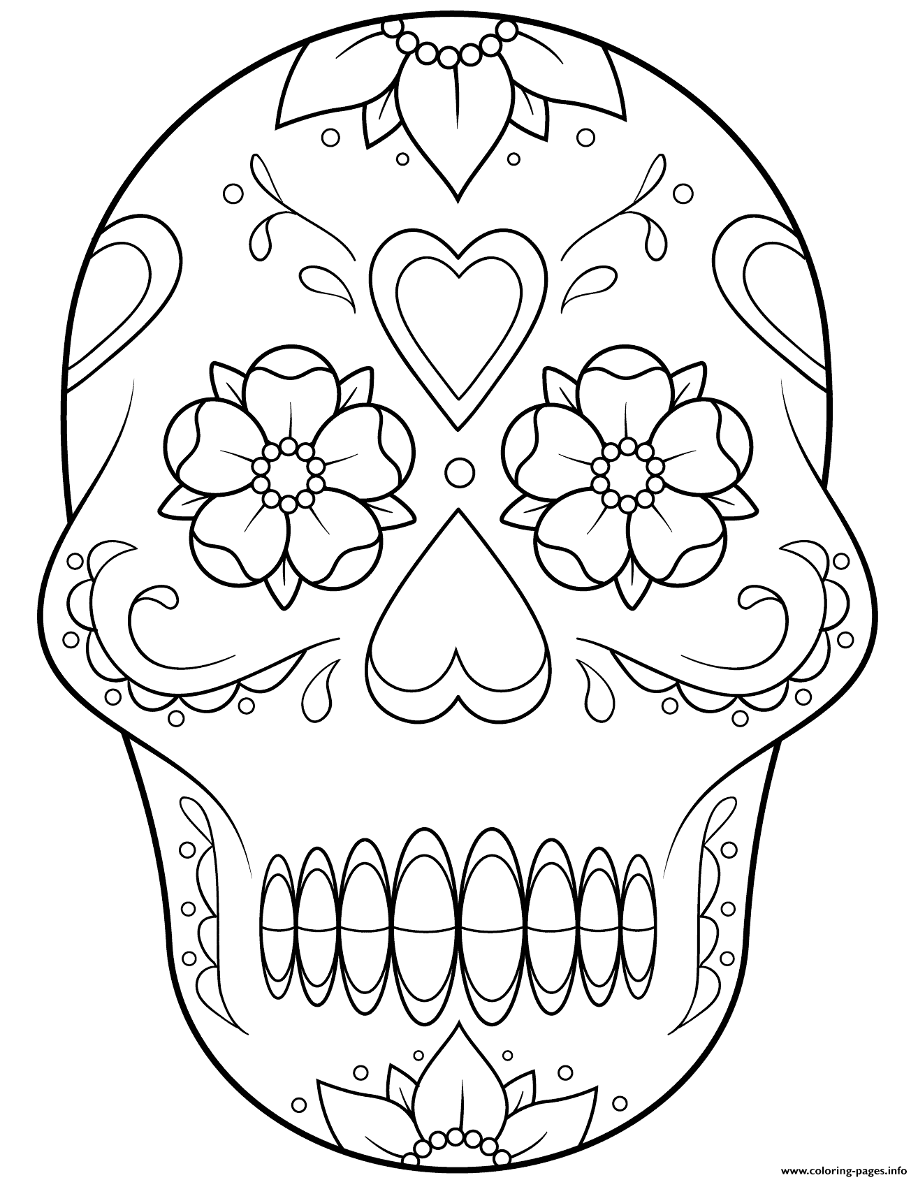 97 Calavera (Sugar Skull) Coloring Page Printable 81