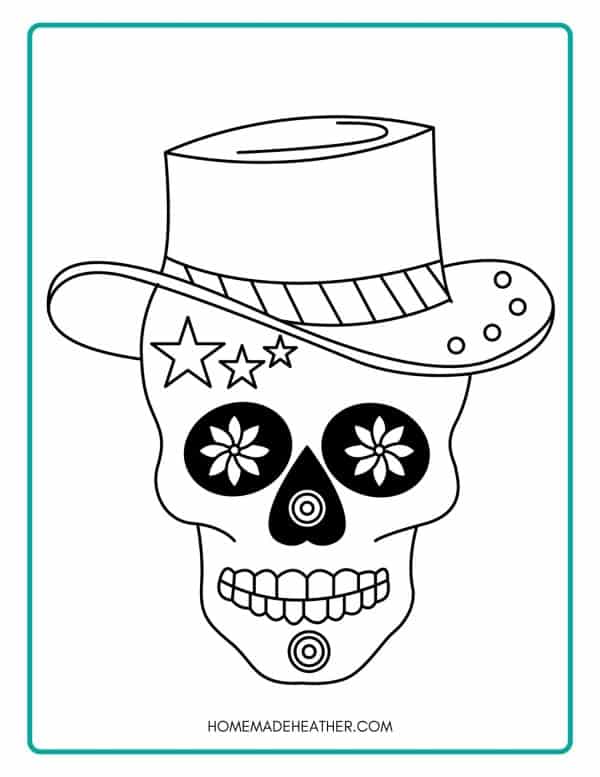 97 Calavera (Sugar Skull) Coloring Page Printable 83