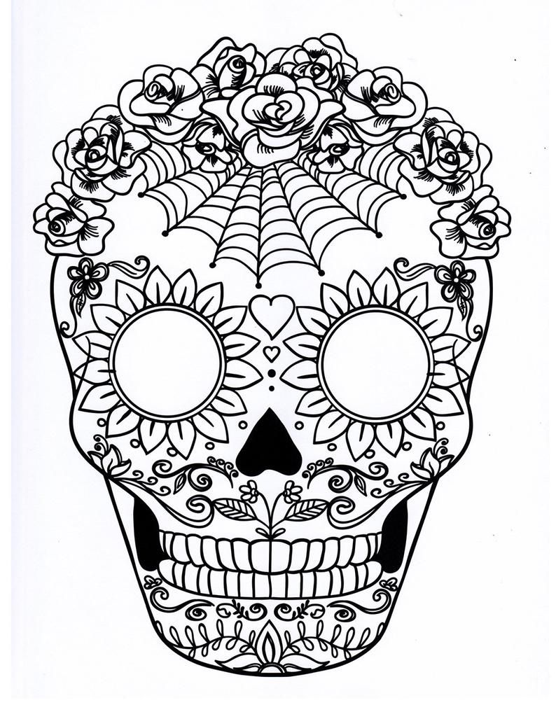 97 Calavera (Sugar Skull) Coloring Page Printable 9