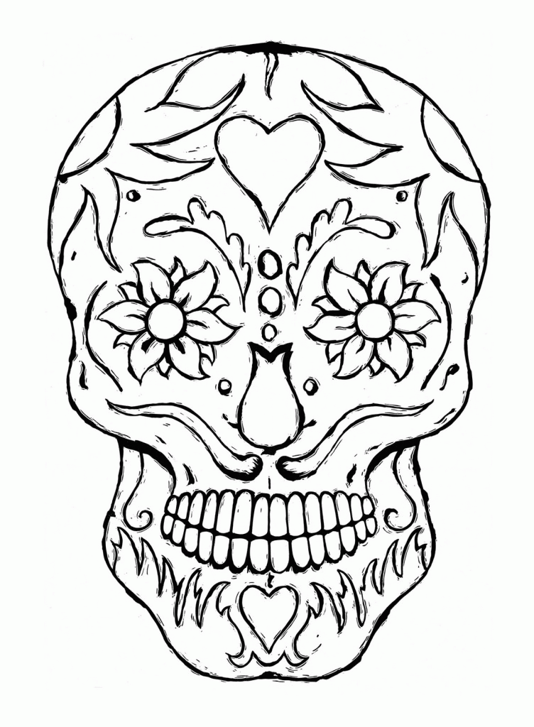 calavera sugar skull coloring page printable jpg