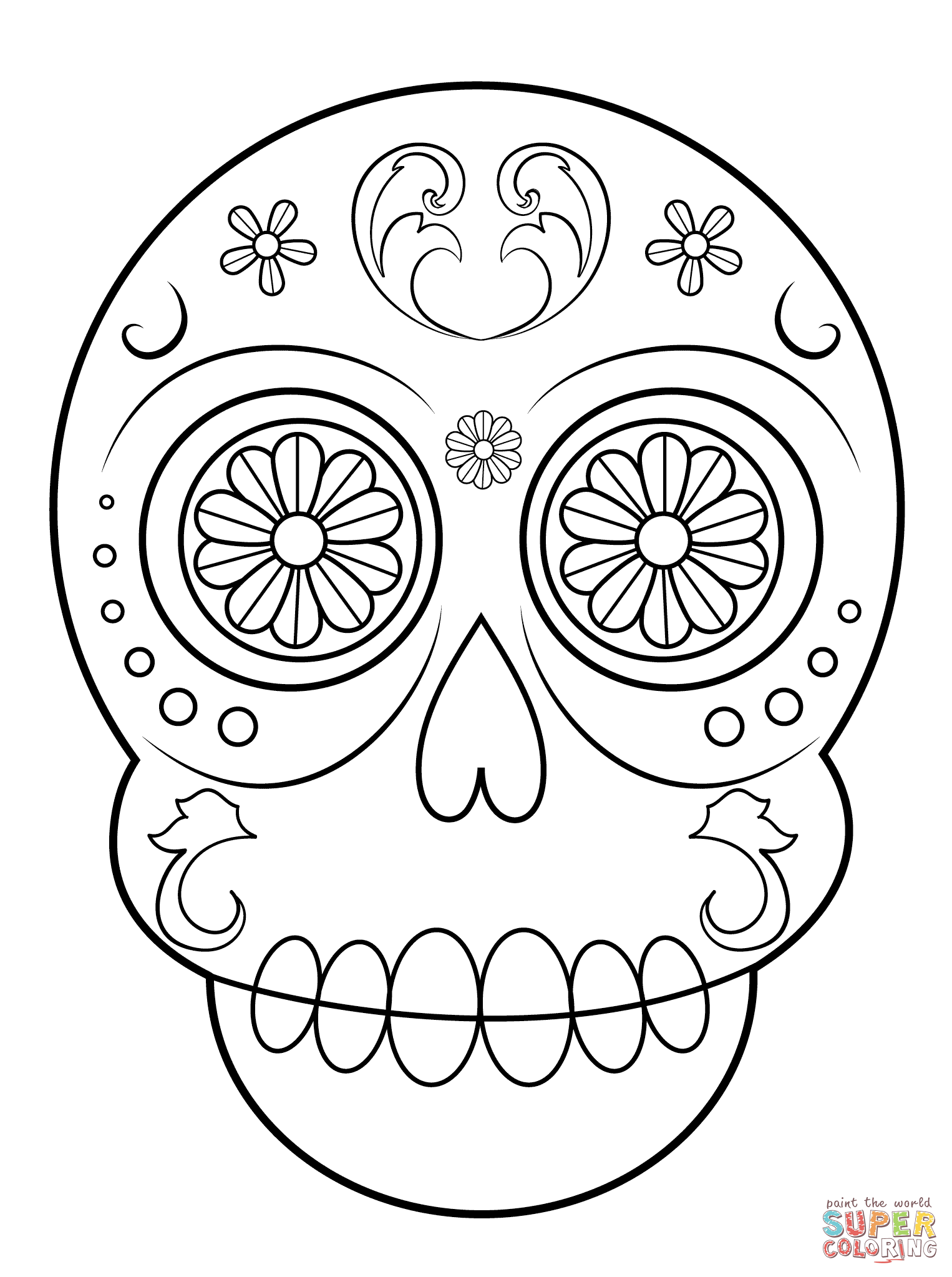 97 Calavera (Sugar Skull) Coloring Page Printable 95