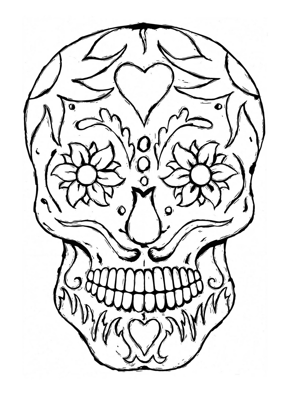 calavera sugar skull coloring page printable jpg