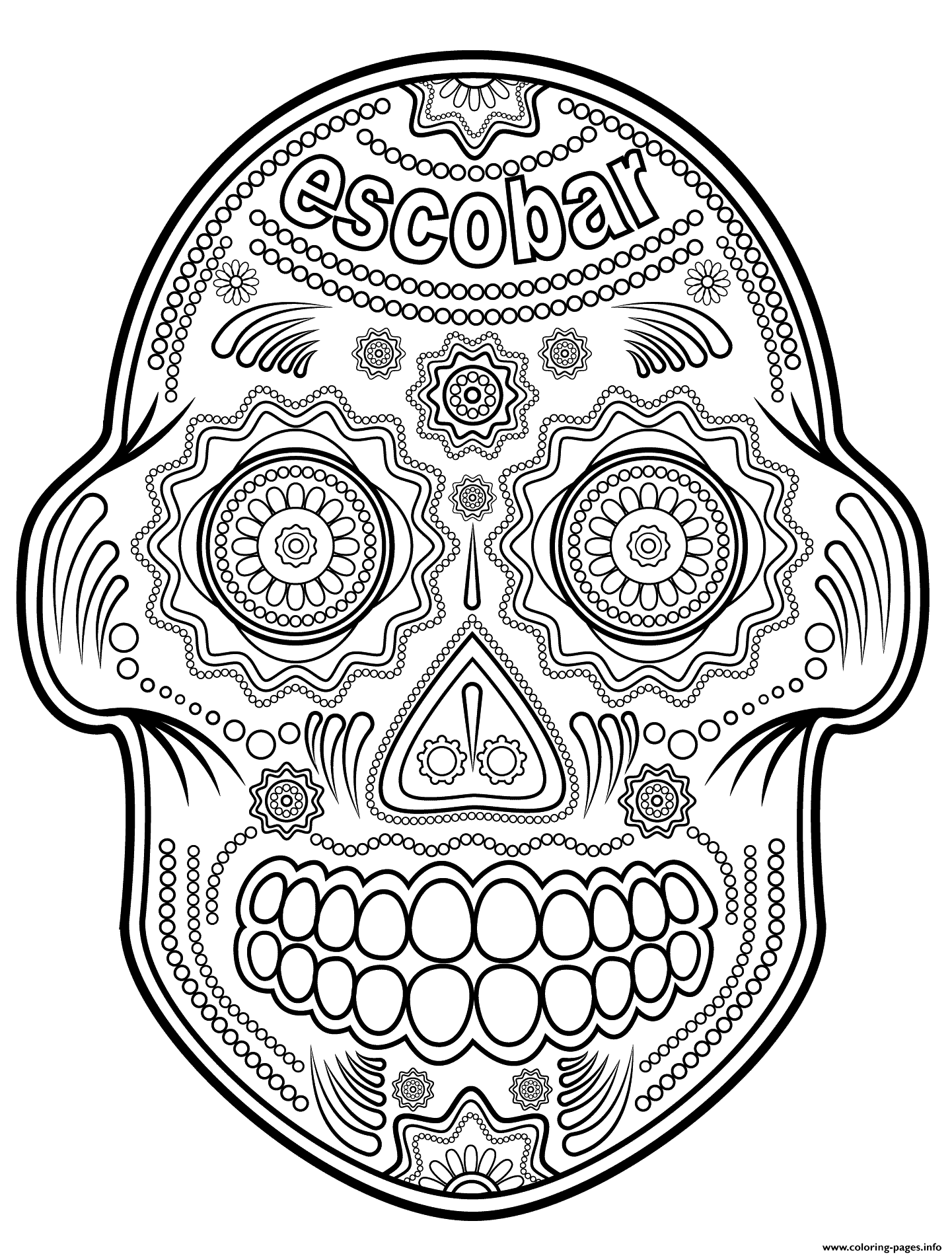 97 Calavera (Sugar Skull) Coloring Page Printable 98