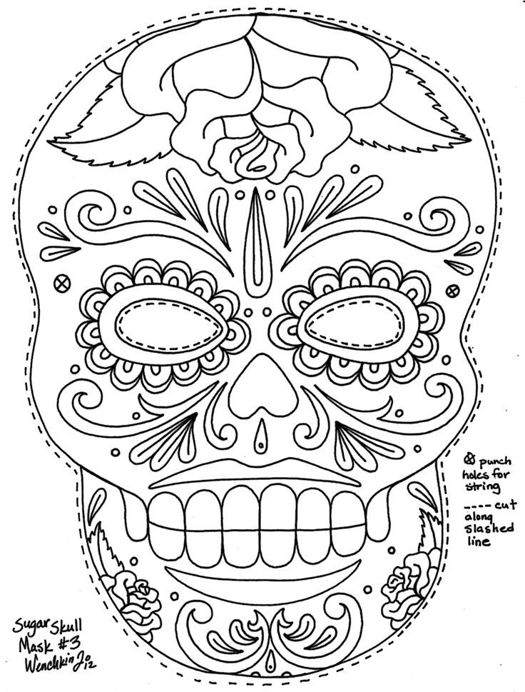 97 Calavera (Sugar Skull) Coloring Page Printable 99