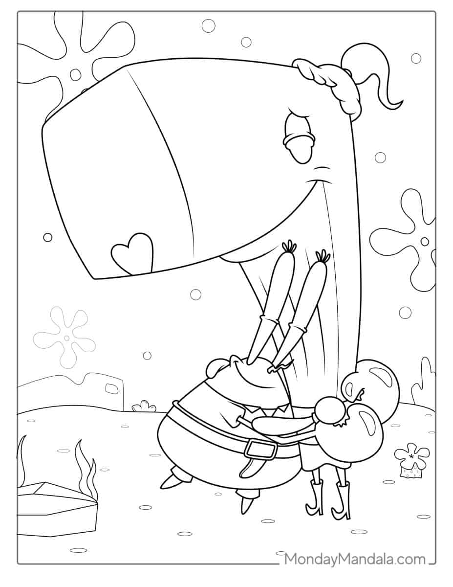 31 Adorable SpongeBob Coloring Pages Printable 12