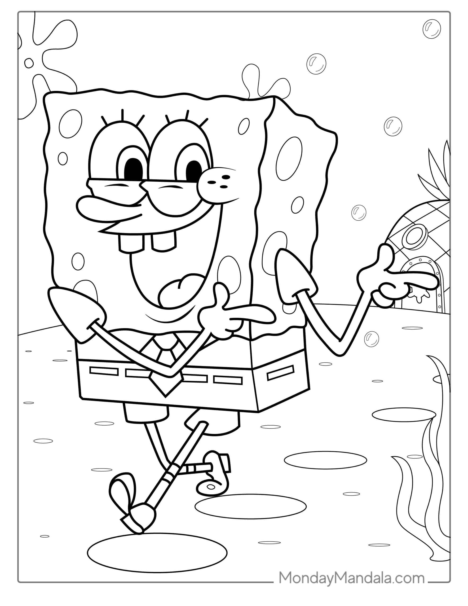 adorable spongebob coloring pages printable jpg