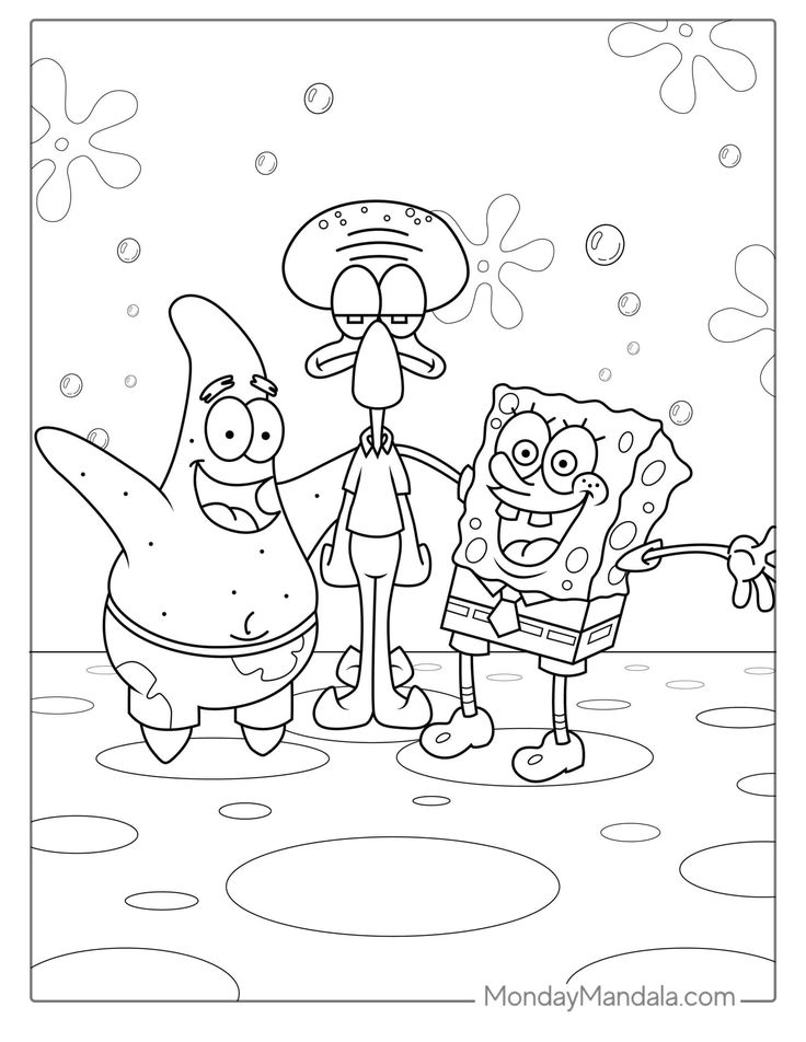 adorable spongebob coloring pages printable jpg