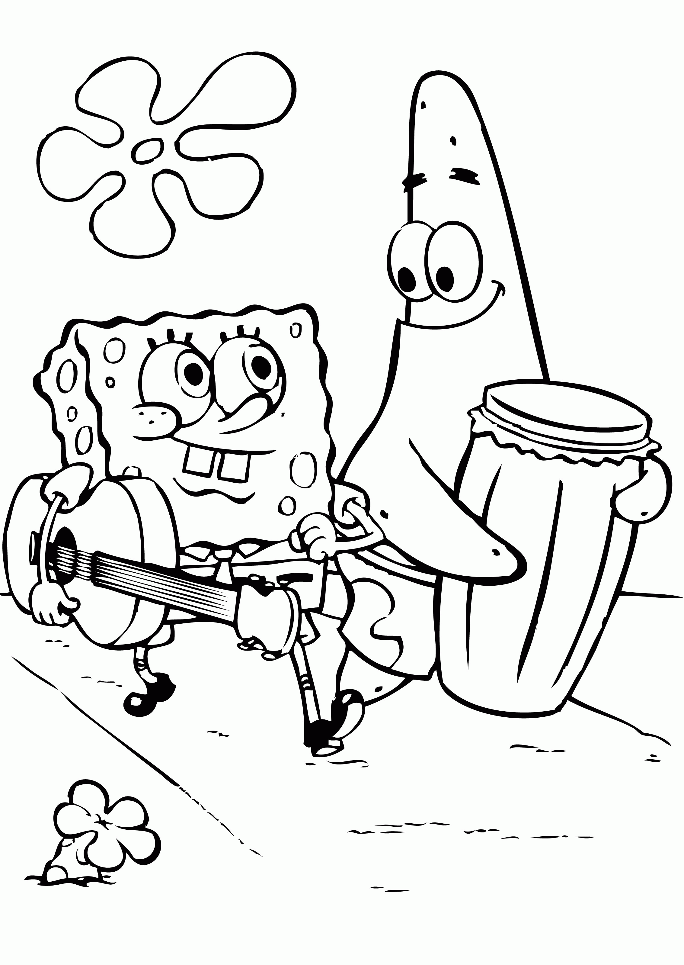 adorable spongebob coloring pages printable jpg