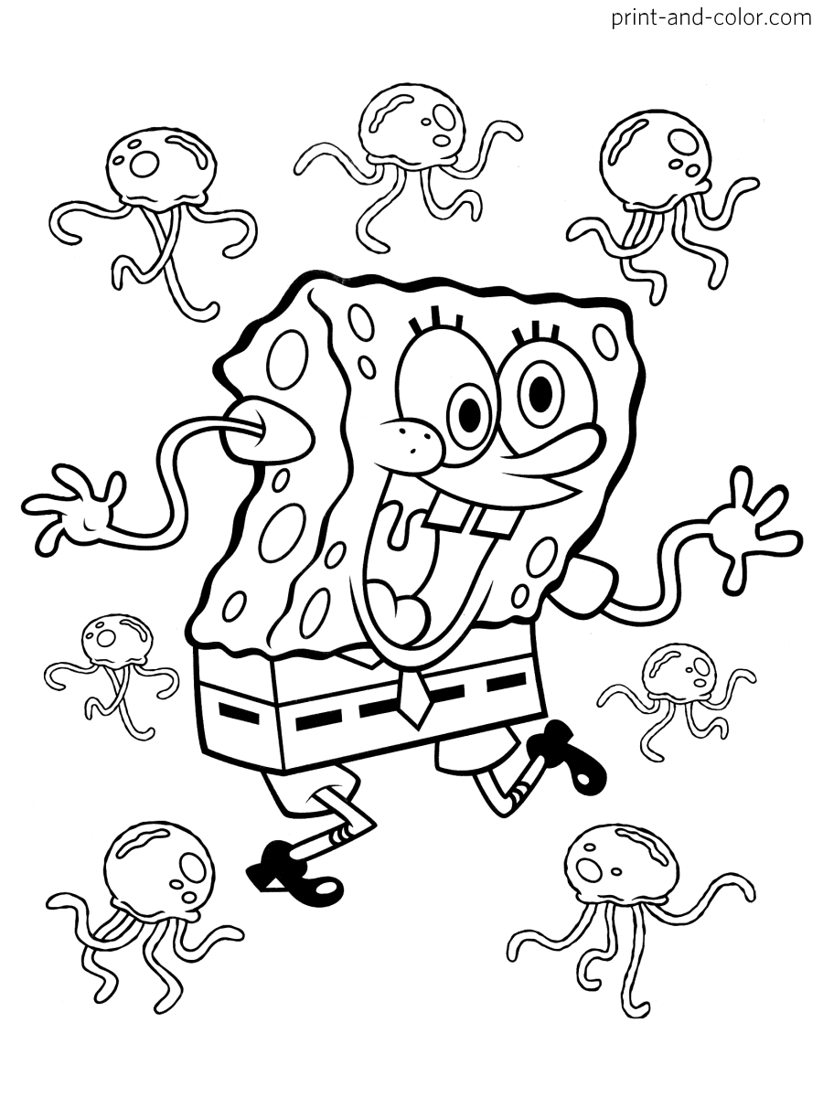 31 Adorable SpongeBob Coloring Pages Printable 3