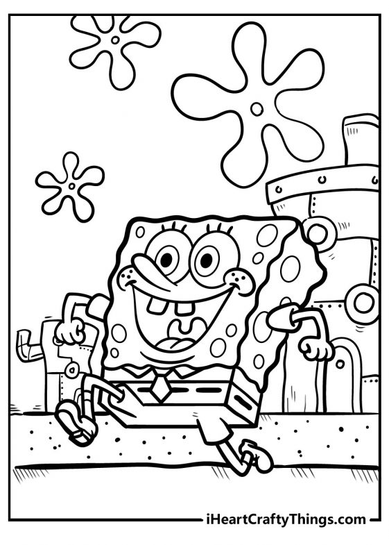 31 Adorable SpongeBob Coloring Pages Printable 33