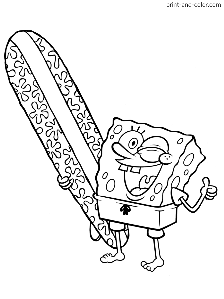 31 Adorable SpongeBob Coloring Pages Printable 34