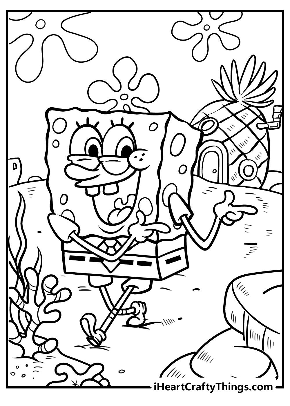 31 Adorable SpongeBob Coloring Pages Printable 7