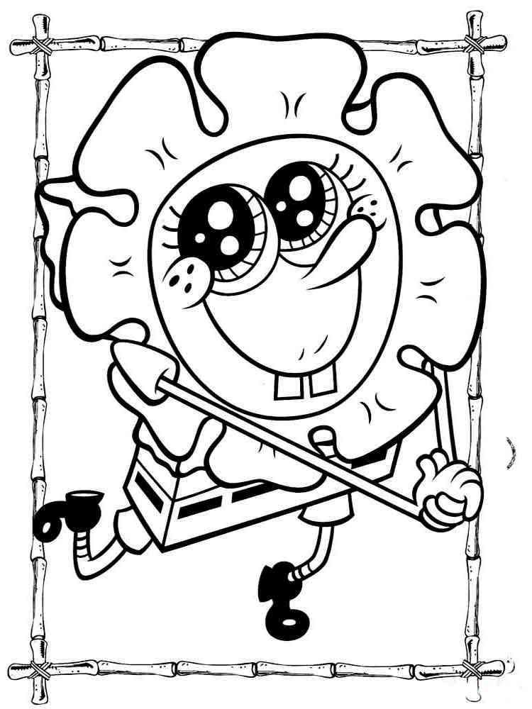 31 Adorable SpongeBob Coloring Pages Printable 8