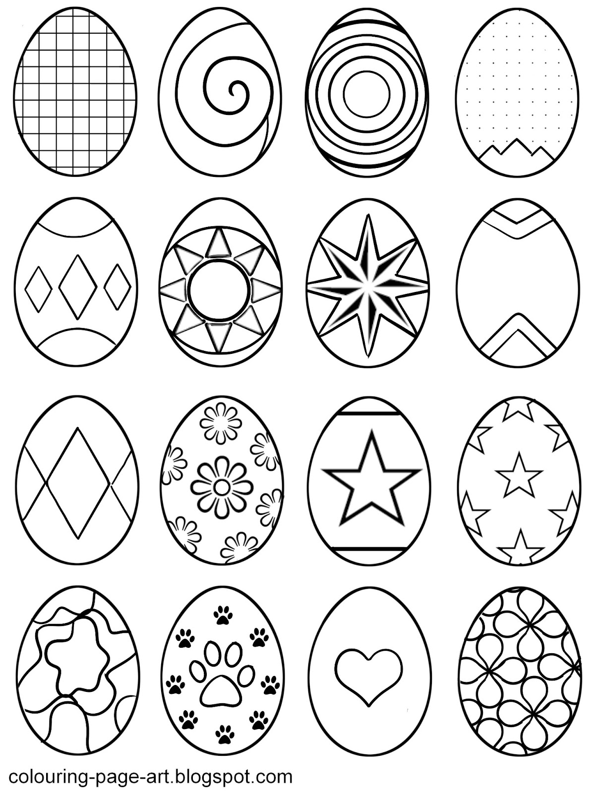 31 Printable Easter Egg Coloring Pages for Adults 32