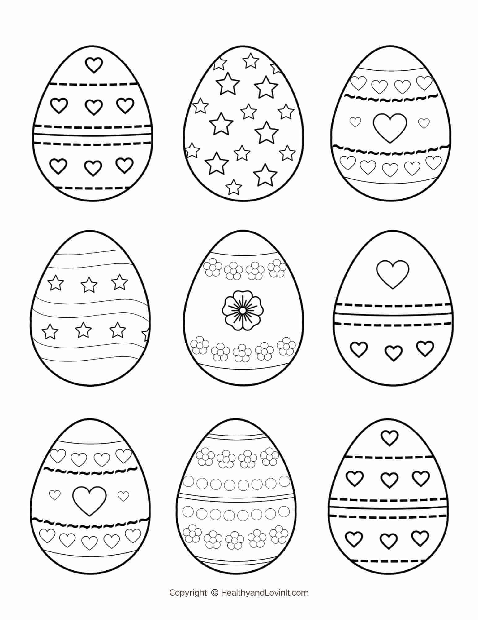 31 Printable Easter Egg Coloring Pages for Adults 33