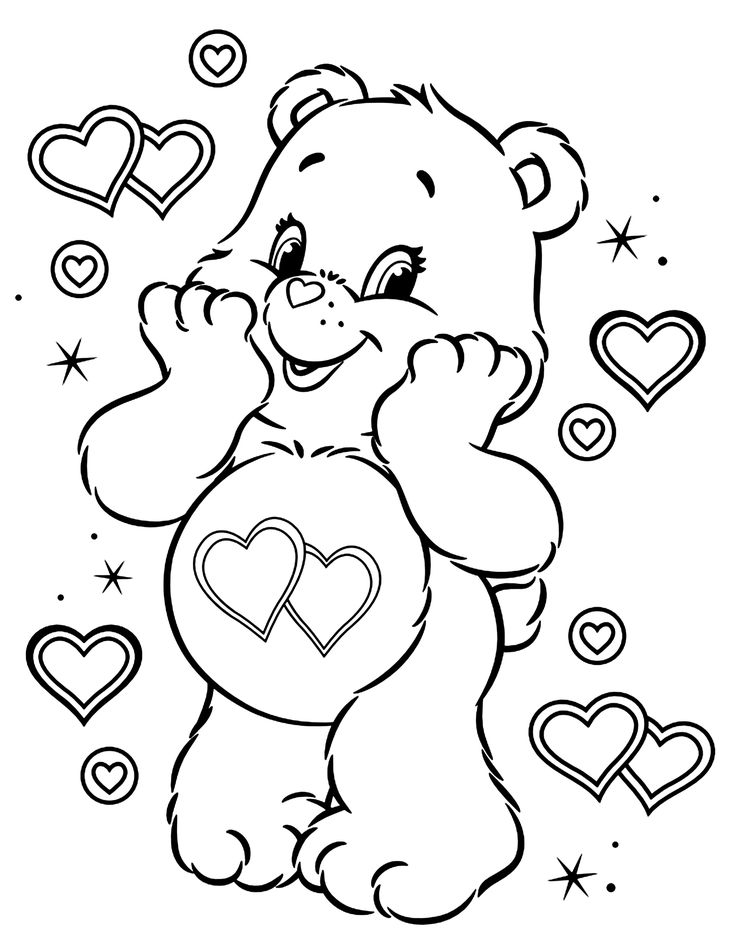 32 Printable Care Bears Coloring Pages for Kids 7