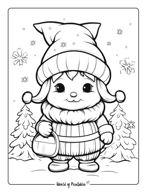 34 Charming Cartoon Characters Christmas Coloring Pages Printable 20