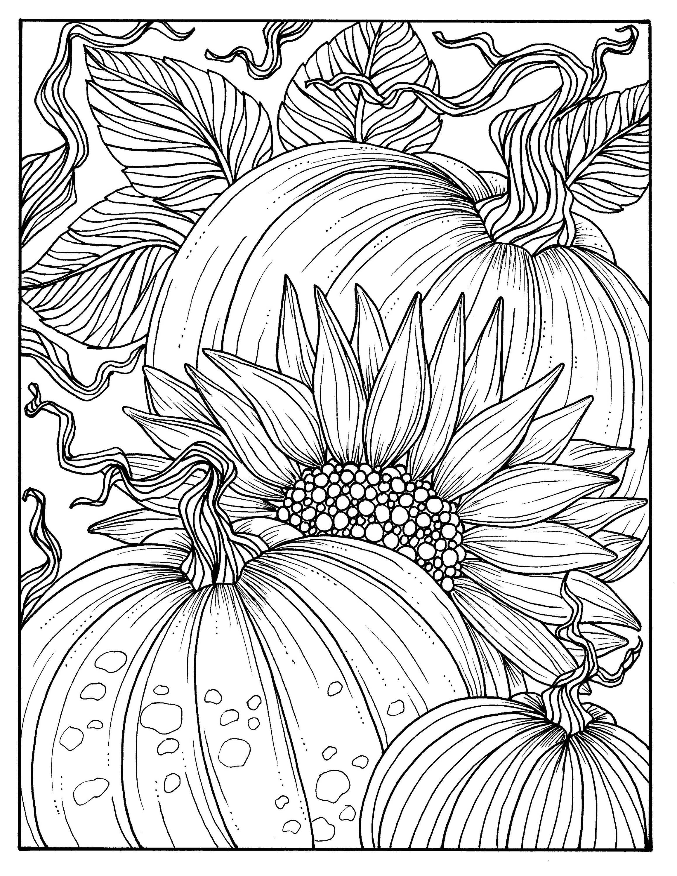 34 Fall Coloring Pages Free PDF Printable 16