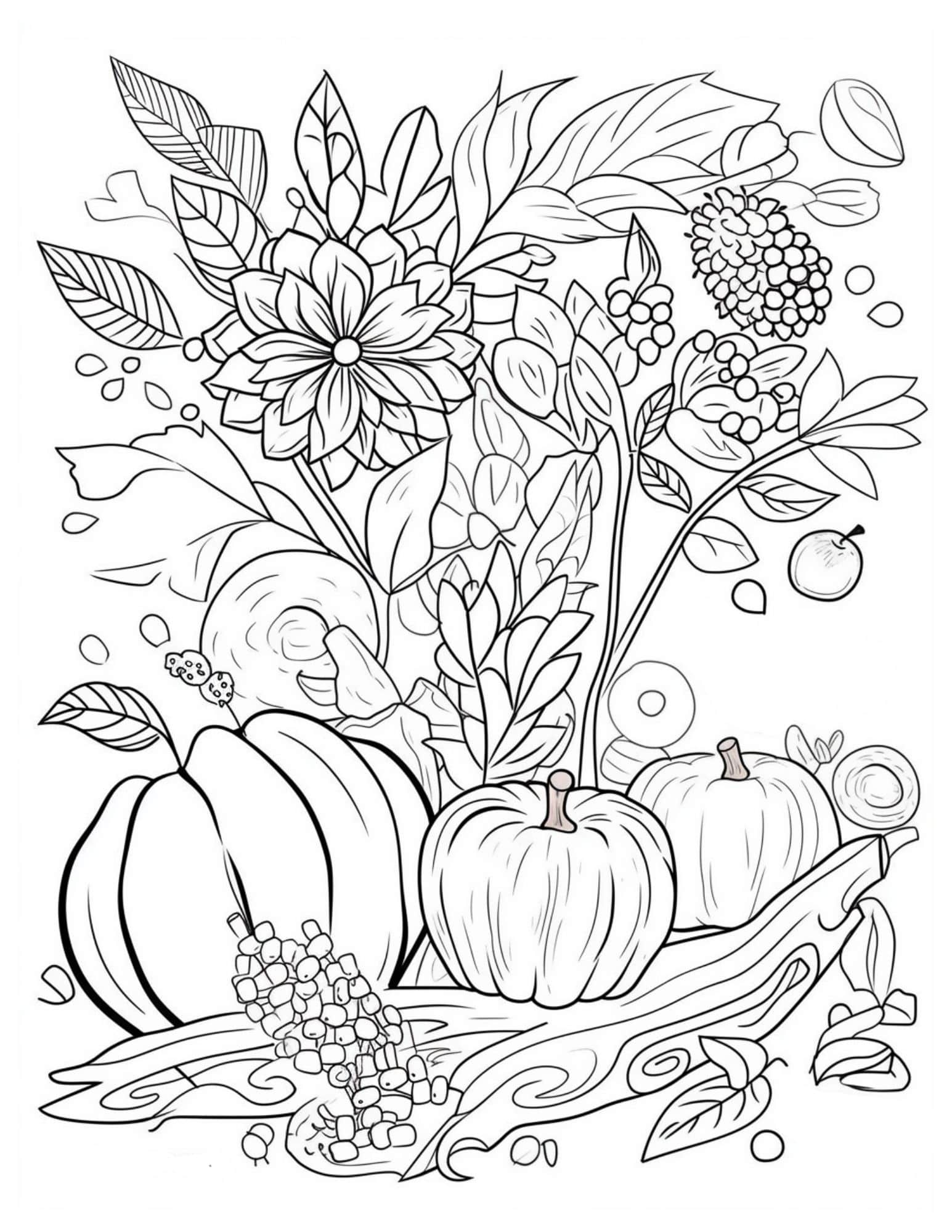 34 Fall Coloring Pages Free PDF Printable 26