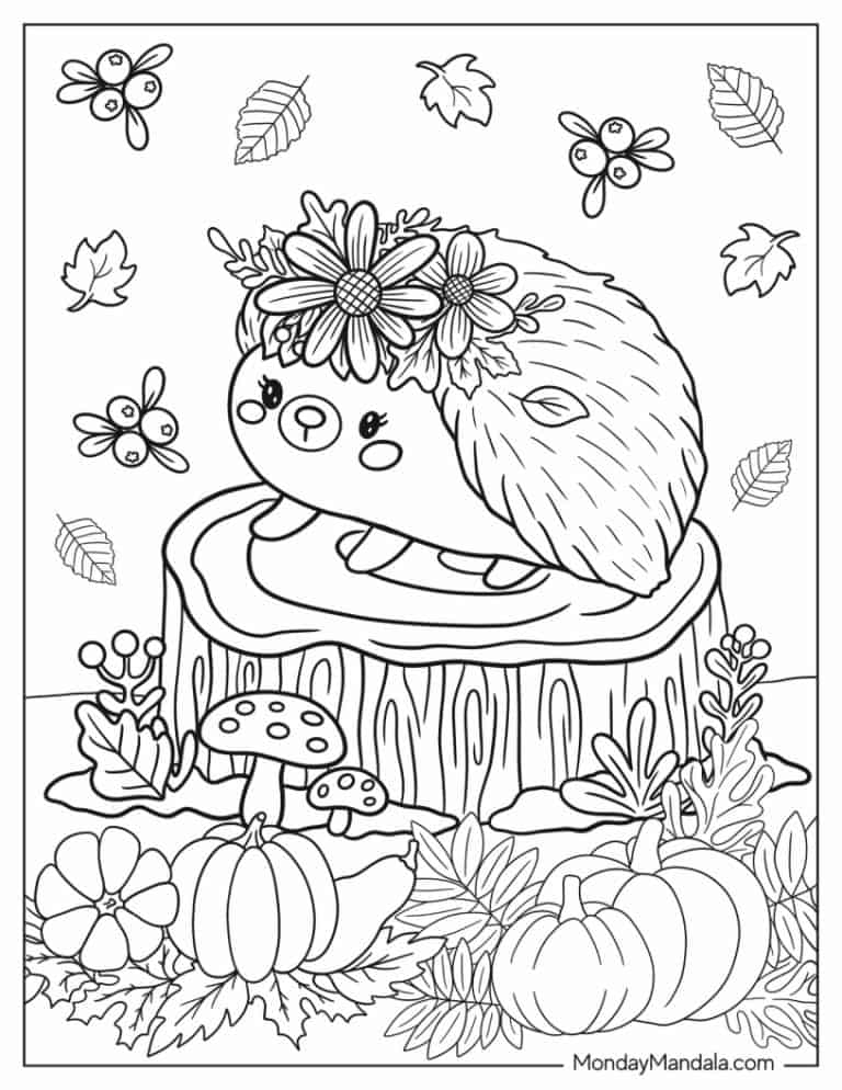 34 Fall Coloring Pages Free PDF Printable 28