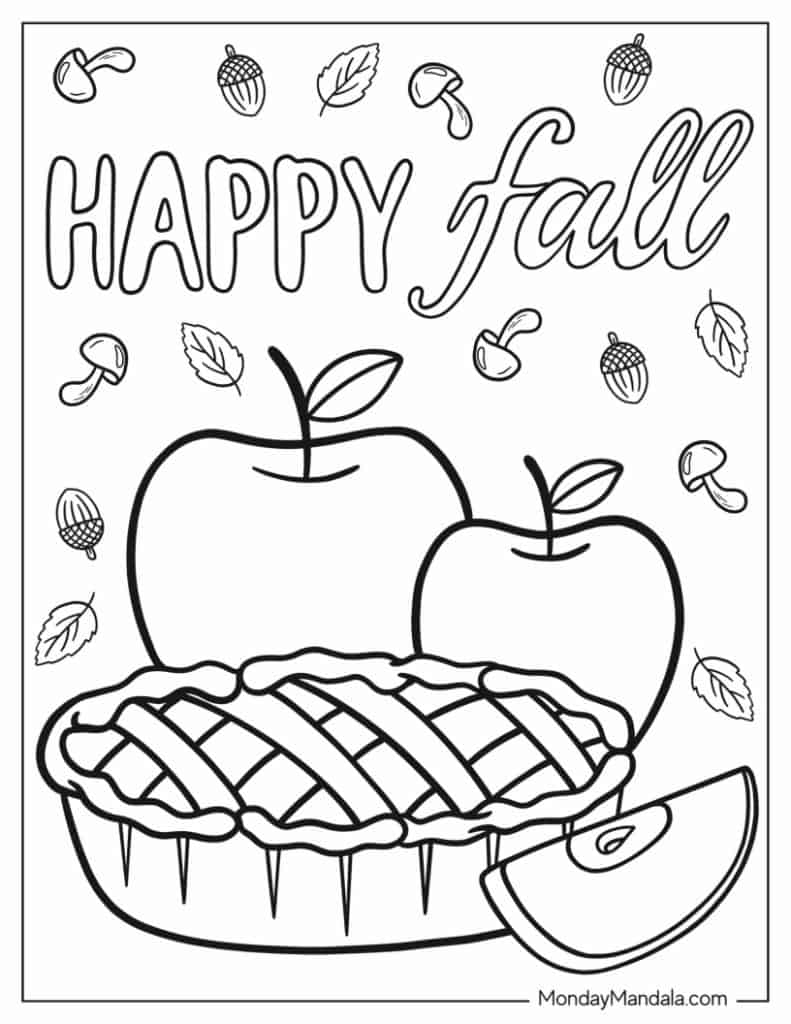 34 Fall Coloring Pages Free PDF Printable 8