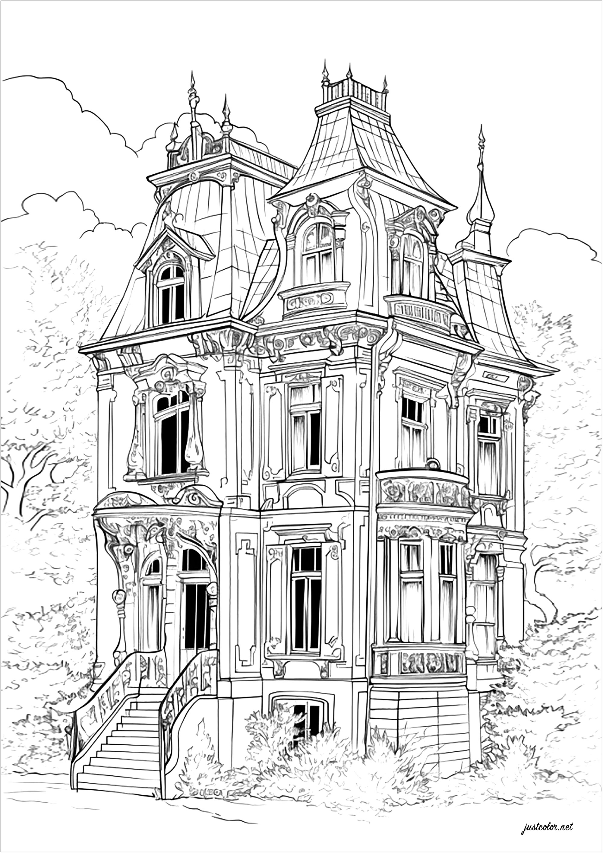 mystical spook house coloring pages jpg