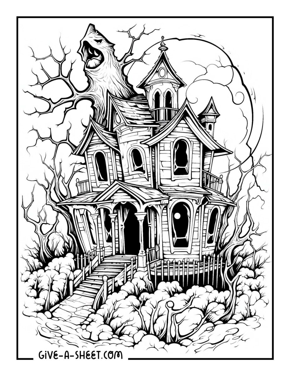 34 Mystical Spook House Coloring Pages 25