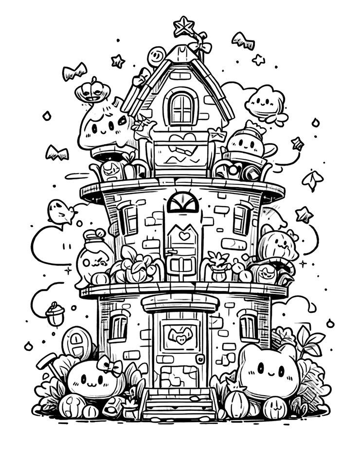 34 Mystical Spook House Coloring Pages 26